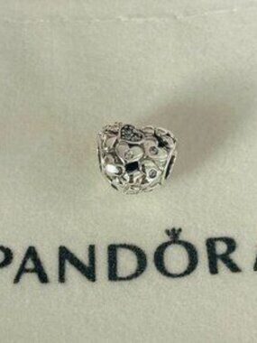 Pandora Valentine Release 925 Sterling Silver Sparkling Openwork Heart Charm